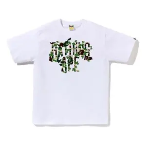 Noxx Чоловіча футболка з принтом A Bathing Ape ABC Camo Rebuild NYC, Білий Noxx Чоловіча футболка з принтом A Bathing Ape ABC Camo Rebuild NYC, Білий