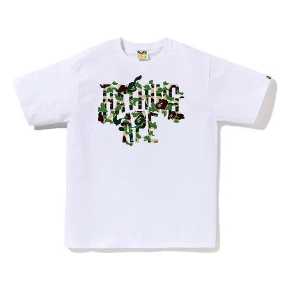 Noxx Чоловіча футболка з принтом A Bathing Ape ABC Camo Rebuild NYC, Білий Noxx Чоловіча футболка з принтом A Bathing Ape ABC Camo Rebuild NYC, Білий