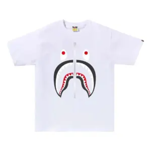 Noxx Чоловіча футболка з принтом A Bathing Ape Shark , Білий Noxx Чоловіча футболка з принтом A Bathing Ape Shark , Білий