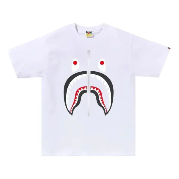 Noxx Чоловіча футболка з принтом A Bathing Ape Shark , Білий
