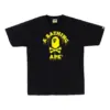 Noxx Чоловіча футболка з принтом A Bathing Ape Drip Ape Crossbone College, Чорний Noxx Чоловіча футболка з принтом A Bathing Ape Drip Ape Crossbone College, Чорний