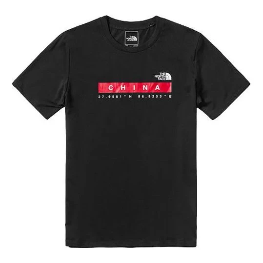 Noxx Чоловіча футболка з принтом THE NORTH FACE China, Чорний Noxx Чоловіча футболка з принтом THE NORTH FACE China, Чорний