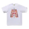 Noxx Чоловіча футболка з принтом A Bathing Ape Embroidery Style Tiger, Білий Noxx Чоловіча футболка з принтом A Bathing Ape Embroidery Style Tiger, Білий