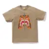Noxx Чоловіча футболка з принтом A Bathing Ape Embroidery Style Tiger, Бежевий Noxx Чоловіча футболка з принтом A Bathing Ape Embroidery Style Tiger, Бежевий