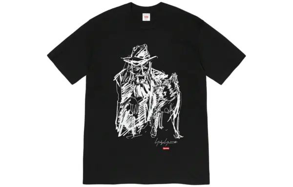 Noxx Чоловіча футболка з принтом Supreme Week 4 x Yohji Yamamoto, Чорний Noxx Чоловіча футболка з принтом Supreme Week 4 x Yohji Yamamoto, Чорний