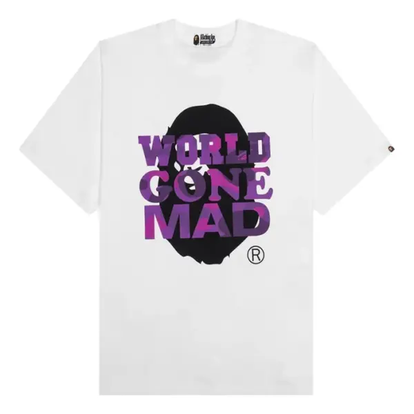 Noxx Чоловіча футболка з принтом A Bathing Ape WGM, Білий