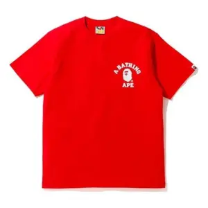 Noxx Чоловіча футболка з принтом A Bathing Ape, Червоний Noxx Чоловіча футболка з принтом A Bathing Ape, Червоний