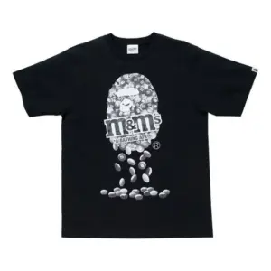 Noxx Чоловіча футболка з принтом A Bathing Ape x M&Ms Ape Head, Чорний Noxx Чоловіча футболка з принтом A Bathing Ape x M&Ms Ape Head, Чорний