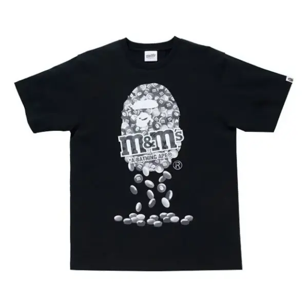 Noxx Чоловіча футболка з принтом A Bathing Ape x M&Ms Ape Head, Чорний