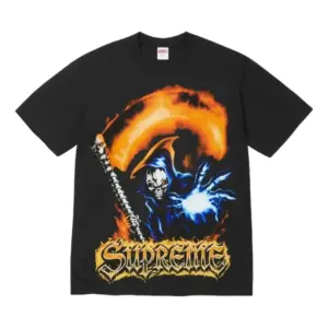 Noxx Чоловіча футболка з принтом Supreme SS26 Grim Reaper, Чорний Noxx Чоловіча футболка з принтом Supreme SS26 Grim Reaper, Чорний