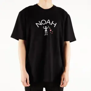 Noxx Чоловіча футболка з принтом NOAH-Nyc Blackbeard Black Skeleton, Чорний Noxx Чоловіча футболка з принтом NOAH-Nyc Blackbeard Black Skeleton, Чорний