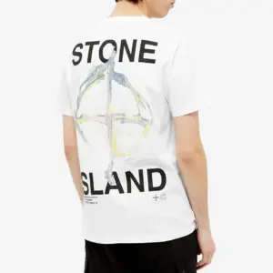 Noxx Чоловіча футболка з принтом STONE ISLAND Marble Three, Білий Noxx Чоловіча футболка з принтом STONE ISLAND Marble Three, Білий
