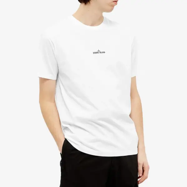 Noxx Чоловіча футболка з принтом STONE ISLAND Marble Three, Білий Noxx Чоловіча футболка з принтом STONE ISLAND Marble Three, Білий