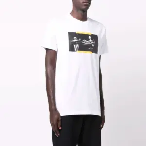 Noxx Чоловіча футболка з принтом Off-White, Білий Noxx Чоловіча футболка з принтом Off-White, Білий