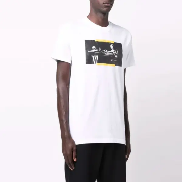 Noxx Чоловіча футболка з принтом Off-White, Білий Noxx Чоловіча футболка з принтом Off-White, Білий