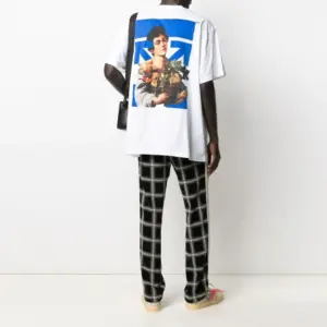 Noxx Чоловіча футболка з принтом Off-White, Білий Noxx Чоловіча футболка з принтом Off-White, Білий