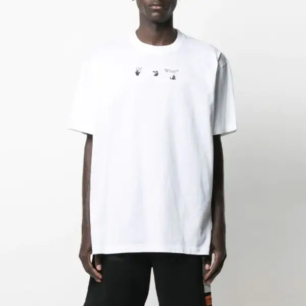 Noxx Чоловіча футболка з принтом Off-White, Білий Noxx Чоловіча футболка з принтом Off-White, Білий
