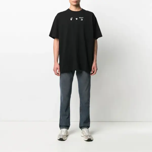 Noxx Чоловіча футболка з принтом Off-White, Чорний Noxx Чоловіча футболка з принтом Off-White, Чорний