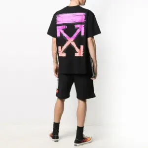 Noxx Чоловіча футболка з принтом Off-White, Чорний Noxx Чоловіча футболка з принтом Off-White, Чорний