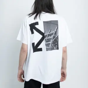 Noxx Чоловіча футболка з принтом Off-White, Білий Noxx Чоловіча футболка з принтом Off-White, Білий