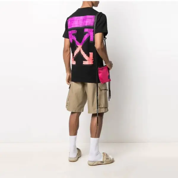 Noxx Чоловіча футболка з принтом Off-White, Чорний Noxx Чоловіча футболка з принтом Off-White, Чорний