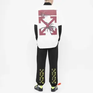 Noxx Чоловіча футболка з принтом Off-White Павук, Білий Noxx Чоловіча футболка з принтом Off-White Павук, Білий