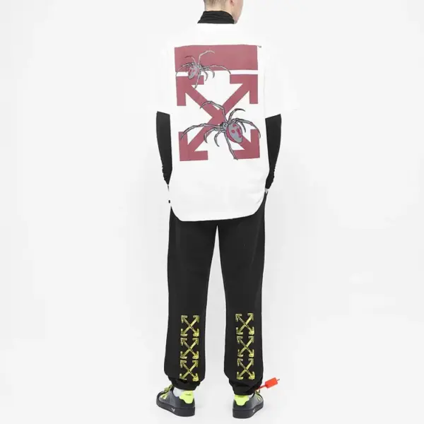 Noxx Чоловіча футболка з принтом Off-White Павук, Білий Noxx Чоловіча футболка з принтом Off-White Павук, Білий