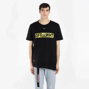 Noxx Чоловіча футболка з принтом Off-White, Чорний Noxx Чоловіча футболка з принтом Off-White, Чорний