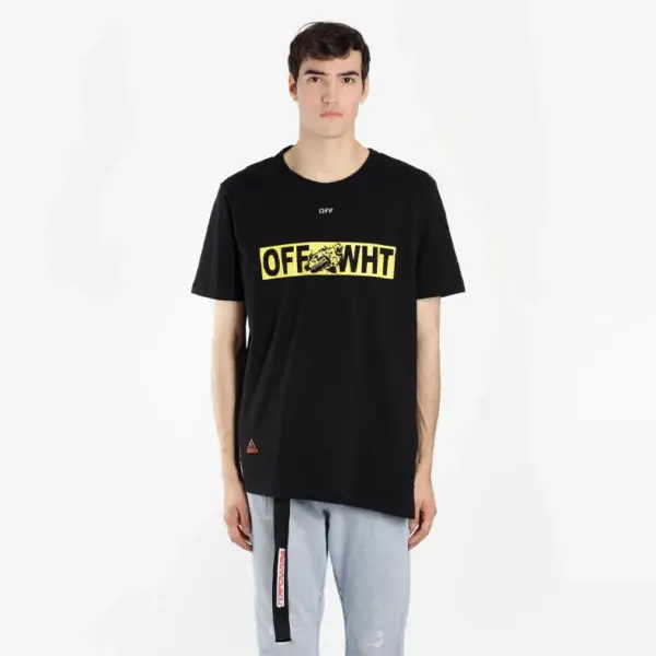 Noxx Чоловіча футболка з принтом Off-White, Чорний Noxx Чоловіча футболка з принтом Off-White, Чорний
