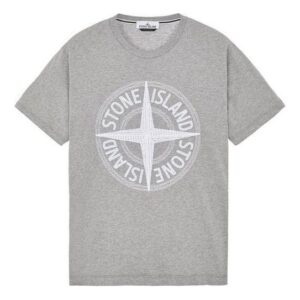 Noxx Чоловіча футболка з принтом STONE ISLAND Stitches Three Embroidery, Сірий Noxx Чоловіча футболка з принтом STONE ISLAND Stitches Three Embroidery, Сірий