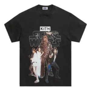 Noxx Чоловіча футболка з принтом KITH x STAR WARS, Чорний Noxx Чоловіча футболка з принтом KITH x STAR WARS, Чорний