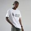 Noxx Чоловіча футболка з принтом VLONE-Smoke Demon Angel, Білий Noxx Чоловіча футболка з принтом VLONE-Smoke Demon Angel, Білий