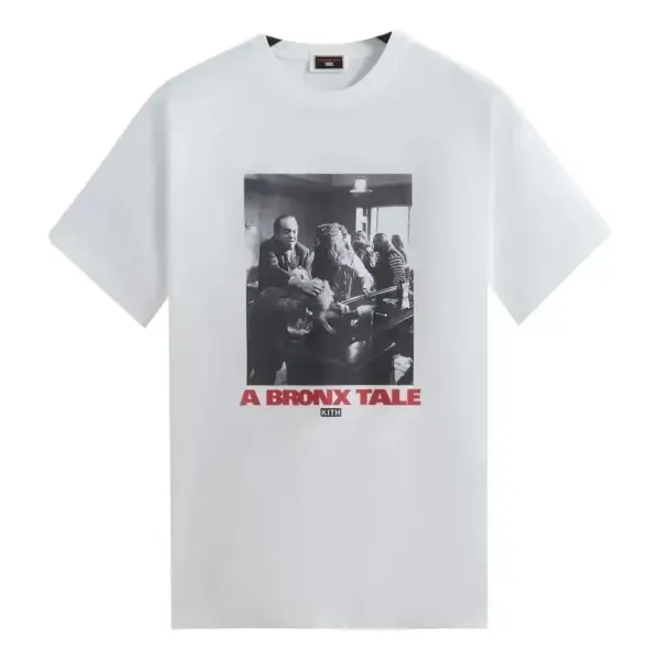 Noxx Чоловіча футболка з принтом KITH x A Bronx Tale Can't Leave, Білий