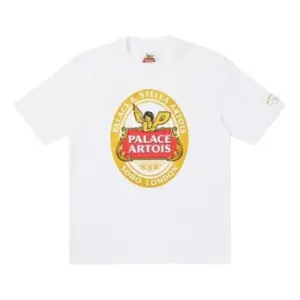 Noxx Чоловіча футболка з принтом Palace x Stella Artois, Білий Noxx Чоловіча футболка з принтом Palace x Stella Artois, Білий