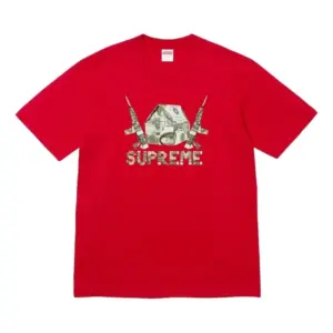 Noxx Чоловіча футболка з принтом Supreme SS26 Origami, Червоний Noxx Чоловіча футболка з принтом Supreme SS26 Origami, Червоний