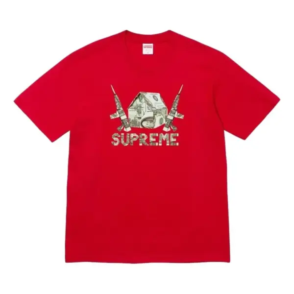 Noxx Чоловіча футболка з принтом Supreme SS26 Origami, Червоний Noxx Чоловіча футболка з принтом Supreme SS26 Origami, Червоний