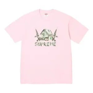 Noxx Чоловіча футболка з принтом Supreme, Рожевий Noxx Чоловіча футболка з принтом Supreme, Рожевий