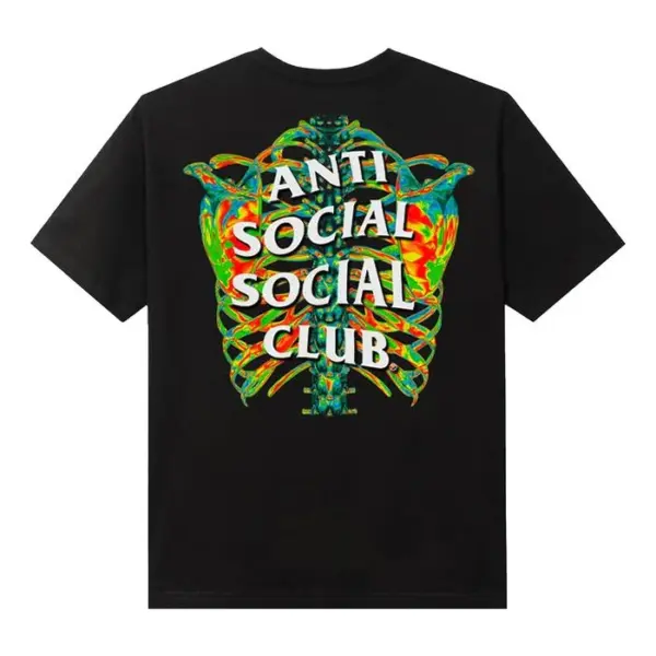 Noxx Чоловіча футболка з принтом ANTI SOCIAL SOCIAL CLUB Скелет, Чорний Noxx Чоловіча футболка з принтом ANTI SOCIAL SOCIAL CLUB Скелет, Чорний