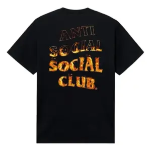 Noxx Чоловіча футболка з принтом ANTI SOCIAL SOCIAL CLUB-Fire, Чорний Noxx Чоловіча футболка з принтом ANTI SOCIAL SOCIAL CLUB-Fire, Чорний