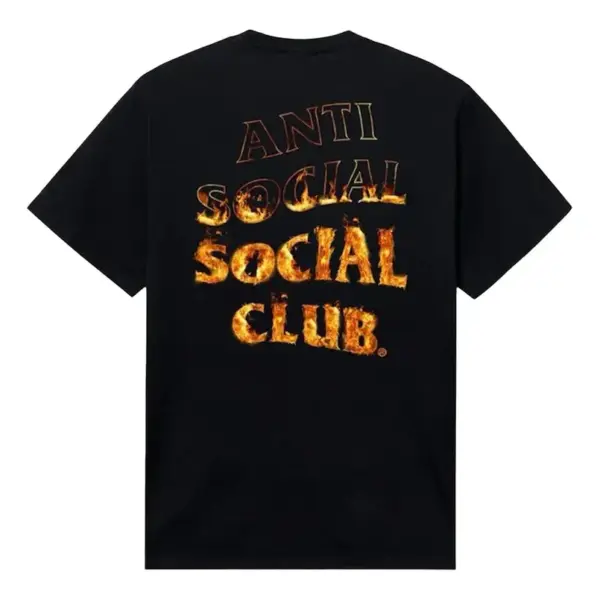 Noxx Чоловіча футболка з принтом ANTI SOCIAL SOCIAL CLUB-Fire, Чорний Noxx Чоловіча футболка з принтом ANTI SOCIAL SOCIAL CLUB-Fire, Чорний