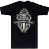 Noxx Чоловіча футболка з принтом Chrome Hearts , Чорний Noxx Чоловіча футболка з принтом Chrome Hearts , Чорний