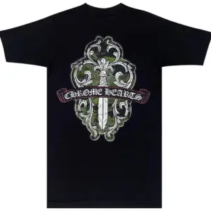 Noxx Чоловіча футболка з принтом Chrome Hearts , Чорний Noxx Чоловіча футболка з принтом Chrome Hearts , Чорний