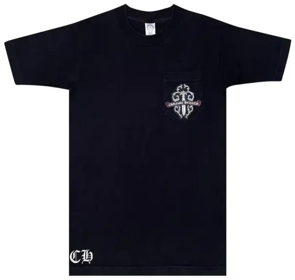 Noxx Чоловіча футболка з принтом Chrome Hearts , Чорний Noxx Чоловіча футболка з принтом Chrome Hearts , Чорний