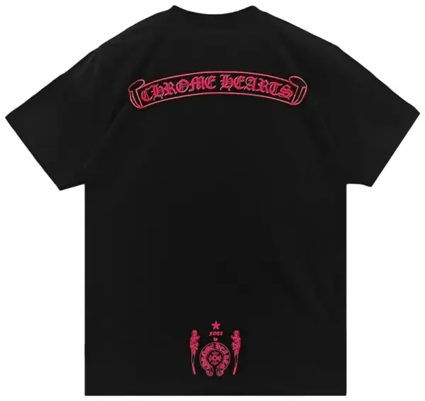 Noxx Чоловіча футболка з принтом Chrome Hearts , Чорний Noxx Чоловіча футболка з принтом Chrome Hearts , Чорний