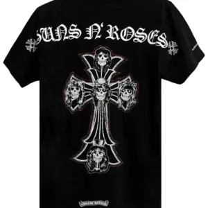 Noxx Чоловіча футболка з принтом Chrome Hearts , Чорний Noxx Чоловіча футболка з принтом Chrome Hearts , Чорний