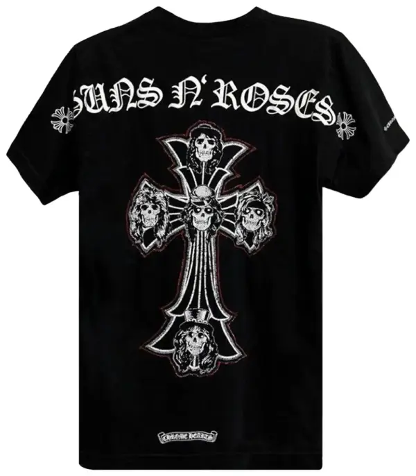 Noxx Чоловіча футболка з принтом Chrome Hearts , Чорний Noxx Чоловіча футболка з принтом Chrome Hearts , Чорний