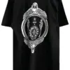 Noxx Чоловіча футболка з принтом Chrome Hearts , Чорний Noxx Чоловіча футболка з принтом Chrome Hearts , Чорний