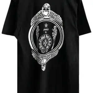 Noxx Чоловіча футболка з принтом Chrome Hearts , Чорний Noxx Чоловіча футболка з принтом Chrome Hearts , Чорний