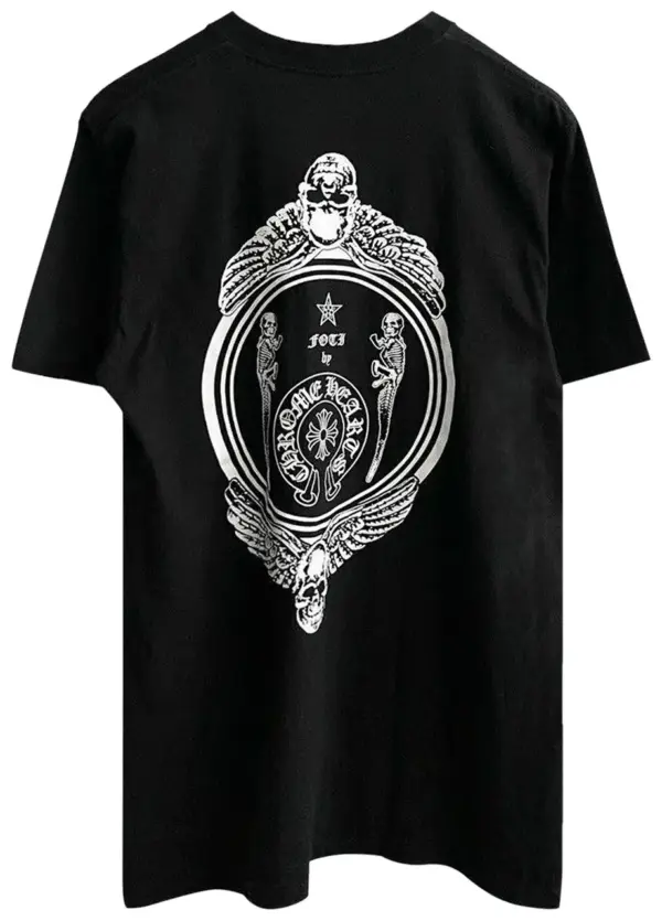Noxx Чоловіча футболка з принтом Chrome Hearts , Чорний Noxx Чоловіча футболка з принтом Chrome Hearts , Чорний