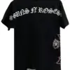 Noxx Чоловіча футболка з принтом Chrome Hearts , Чорний Noxx Чоловіча футболка з принтом Chrome Hearts , Чорний